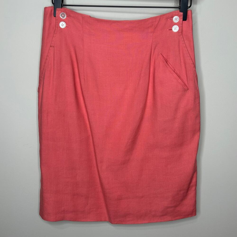 Vintage Ralph Lauren Linen Blend Pencil Skirt Size 6 Bergdorf Goodman New York